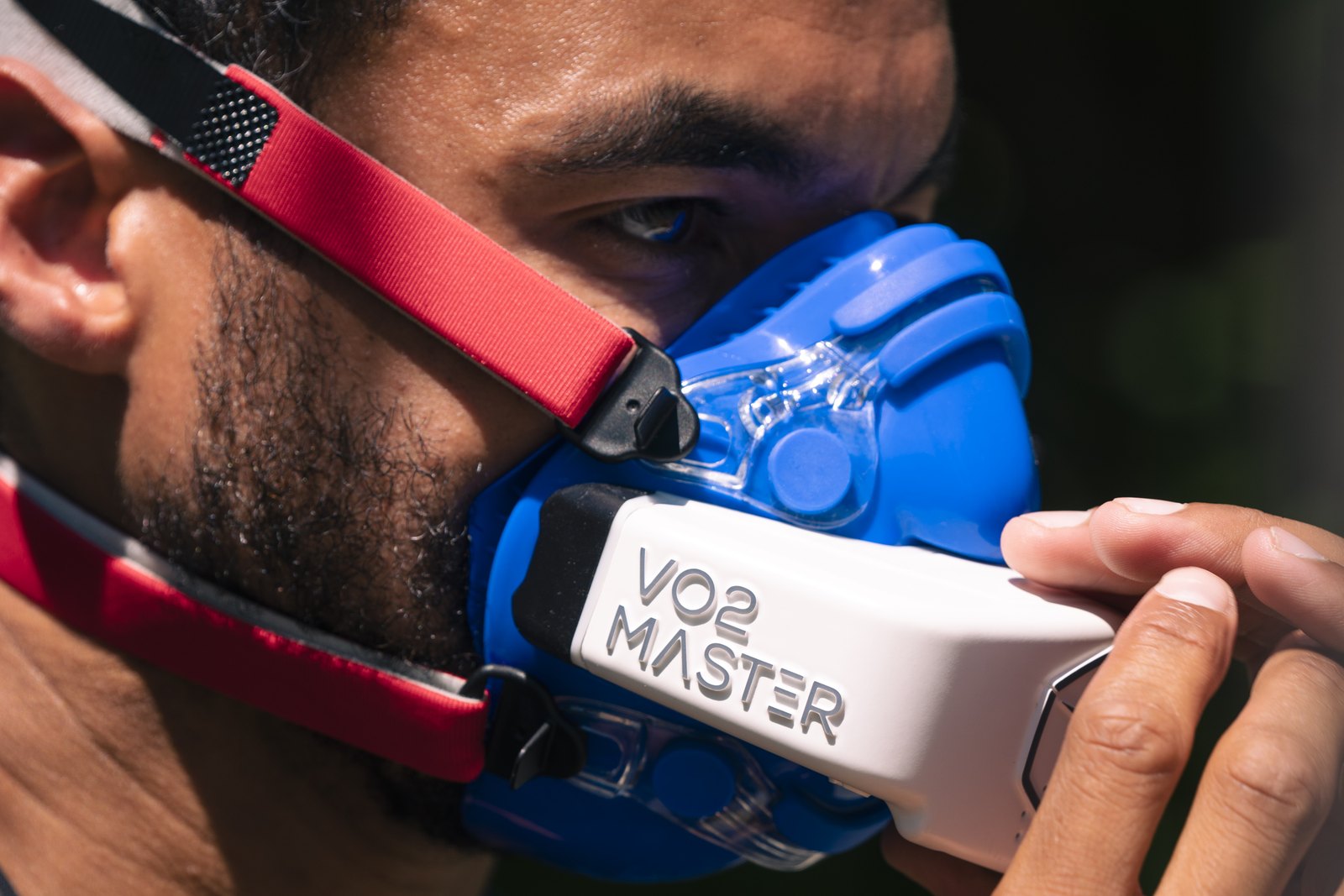 Client fitted with a VO2 Master metabolic analyser mask